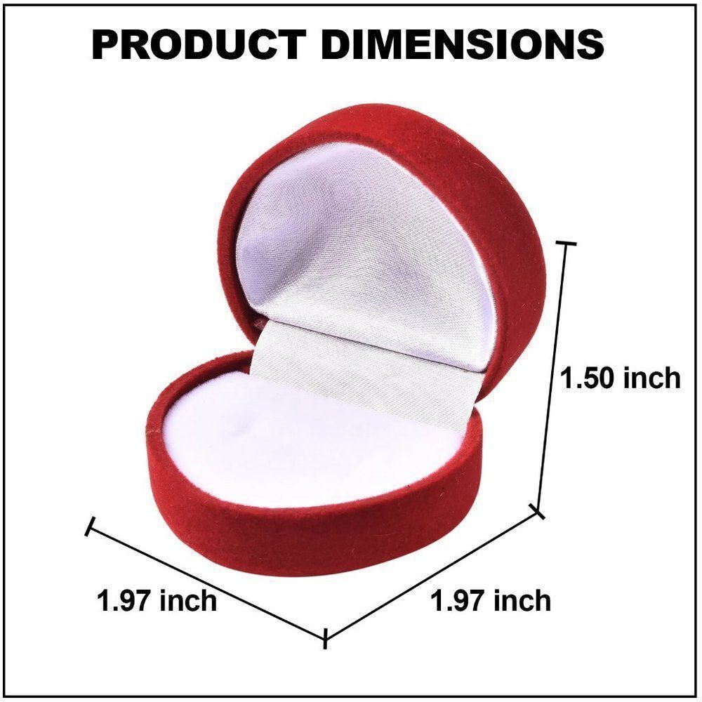 Heart Shape Velvet Jewelry Gift Box Red - Picture 5 of 6
